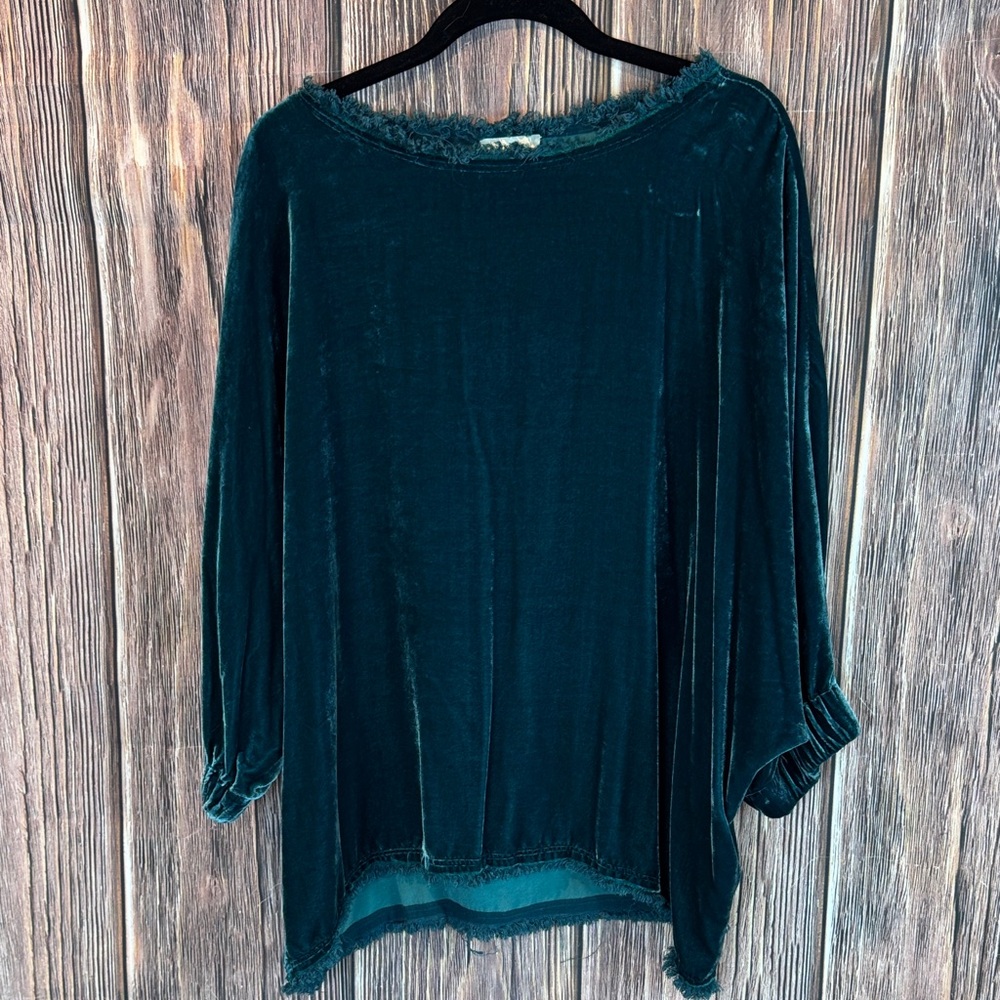 Sundance Teal Velvet Blouse
